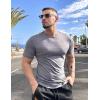 COOFANDY Mens T-Shirts Summer Crew Neck Casual T Shirts Plain Short Sleeve Shirts Basic Tees(Medium Gray)