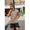 COOFANDY Men’s Tank Top Cotton Workout Sleeveless Muscle T Shirts Casual Summer Tank Shirts(Black/Khaki(2 Pcs))