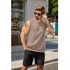 COOFANDY Men’s Tank Top Cotton Workout Sleeveless Muscle T Shirts Casual Summer Tank Shirts(Black/Khaki(2 Pcs))