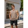 COOFANDY Men’s Tank Top Cotton Workout Sleeveless Muscle T Shirts Casual Summer Tank Shirts(Black/Khaki(2 Pcs))