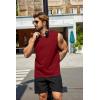 COOFANDY Men’s Tank Top Cotton Workout Sleeveless Muscle T Shirts Casual Summer Tank Shirts(Flag-black/Red(2 Pcs))