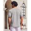 COOFANDY Mens V Neck T Shirts Cotton Basic T Shirt Short Sleeve Casual Summer Shirts Light Grey
