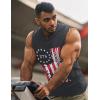 COOFANDY Men’s Workout Hooded Tank Tops Bodybuilding Muscle Cut Off T Shirt Sleeveless Gym Hoodies(1flag-grey)