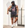 COOFANDY Men’s Workout Hooded Tank Tops Bodybuilding Muscle Cut Off T Shirt Sleeveless Gym Hoodies(1flag-grey)