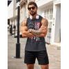 COOFANDY Men’s Workout Hooded Tank Tops Bodybuilding Muscle Cut Off T Shirt Sleeveless Gym Hoodies(1flag-grey)