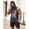 COOFANDY Men’s Workout Hooded Tank Tops Bodybuilding Muscle Cut Off T Shirt Sleeveless Gym Hoodies(1flag-grey)