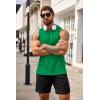 COOFANDY Men’s Workout Hooded Tank Tops Bodybuilding Muscle Cut Off T Shirt Sleeveless Gym Hoodies(Green)