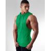COOFANDY Men’s Workout Hooded Tank Tops Bodybuilding Muscle Cut Off T Shirt Sleeveless Gym Hoodies(Green)
