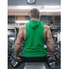 COOFANDY Men’s Workout Hooded Tank Tops Bodybuilding Muscle Cut Off T Shirt Sleeveless Gym Hoodies(Green)