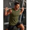 COOFANDY Mens Workout Tank Tops Cotton 3 Pack Soft Gym Muscle Shirt Sleeveless Classic T Shirts(Army Green(1 Pack))