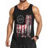 COOFANDY Men’s 3 Pack Quick Dry Workout Tank Top Gym Muscle Tee Fitness Bodybuilding Sleeveless T Shirt(Flag-black(1 Pack))