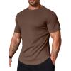 COOFANDY Mens Muscle T Shirts Short Sleeve Slim Fit Tshirts Gym Workout Athletic Crewneck Shirt(Dark Brown)