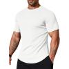 COOFANDY Mens Muscle T Shirts Short Sleeve Slim Fit Tshirts Gym Workout Athletic Crewneck Shirt(White)