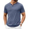 COOFANDY Men’s T Shirts Short Sleeve Casual V Neck T-Shirt Soft Notch Neck Tee Classic Plain Shirts(1-navy Blue)