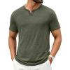 COOFANDY Men’s T Shirts Short Sleeve Casual V Neck T-Shirt Soft Notch Neck Tee Classic Plain Shirts(Army Green)
