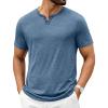 COOFANDY Men’s T Shirts Short Sleeve Casual V Neck T-Shirt Soft Notch Neck Tee Classic Plain Shirts(Dark Blue)