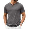 COOFANDY Men’s T Shirts Short Sleeve Casual V Neck T-Shirt Soft Notch Neck Tee Classic Plain Shirts(Dark Grey)