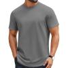 COOFANDY Mens T-Shirts 100% Cotton Crewneck Short Sleeve Tees Casual Plain Shirts(Dark Grey)
