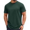 COOFANDY Mens T-Shirts 100% Cotton Crewneck Short Sleeve Tees Casual Plain Shirts(Green)