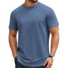 COOFANDY Mens T-Shirts 100% Cotton Crewneck Short Sleeve Tees Casual Plain Shirts(Grey Blue)
