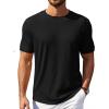 COOFANDY Mens T-Shirts Summer Crew Neck Casual T Shirts Plain Short Sleeve Shirts Basic Tees(A Black)