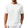 COOFANDY Mens T-Shirts Summer Crew Neck Casual T Shirts Plain Short Sleeve Shirts Basic Tees(A White)
