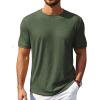 COOFANDY Mens T-Shirts Summer Crew Neck Casual T Shirts Plain Short Sleeve Shirts Basic Tees(Army Green)