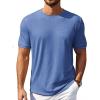 COOFANDY Mens T-Shirts Summer Crew Neck Casual T Shirts Plain Short Sleeve Shirts Basic Tees(Blue)