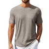 COOFANDY Mens T-Shirts Summer Crew Neck Casual T Shirts Plain Short Sleeve Shirts Basic Tees(Khaki)