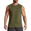 COOFANDY Mens Workout Tank Tops Cotton 3 Pack Soft Gym Muscle Shirt Sleeveless Classic T Shirts(Army Green(1 Pack))
