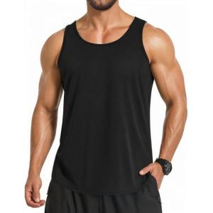 COOFANDY Men’s 3 Pack Quick Dry Workout Tank Top Gym Muscle Tee Fitness Bodybuilding Sleeveless T Shirt(Black(1 Pack))