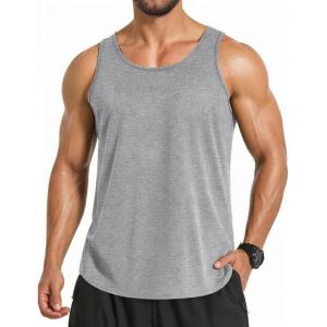 COOFANDY Men’s 3 Pack Quick Dry Workout Tank Top Gym Muscle Tee Fitness Bodybuilding Sleeveless T Shirt(Light Grey(1 Pack))