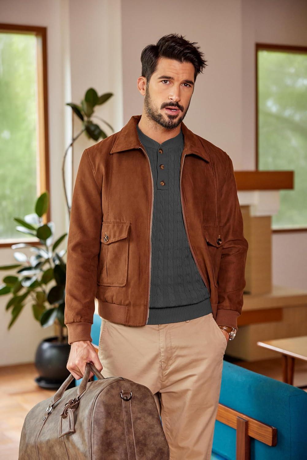 imageCOOFANDY Men Casual Knit Sweater Quarter Button Henley Long Sleeve Slim Fit Twisted Pullover SweaterDark Gray