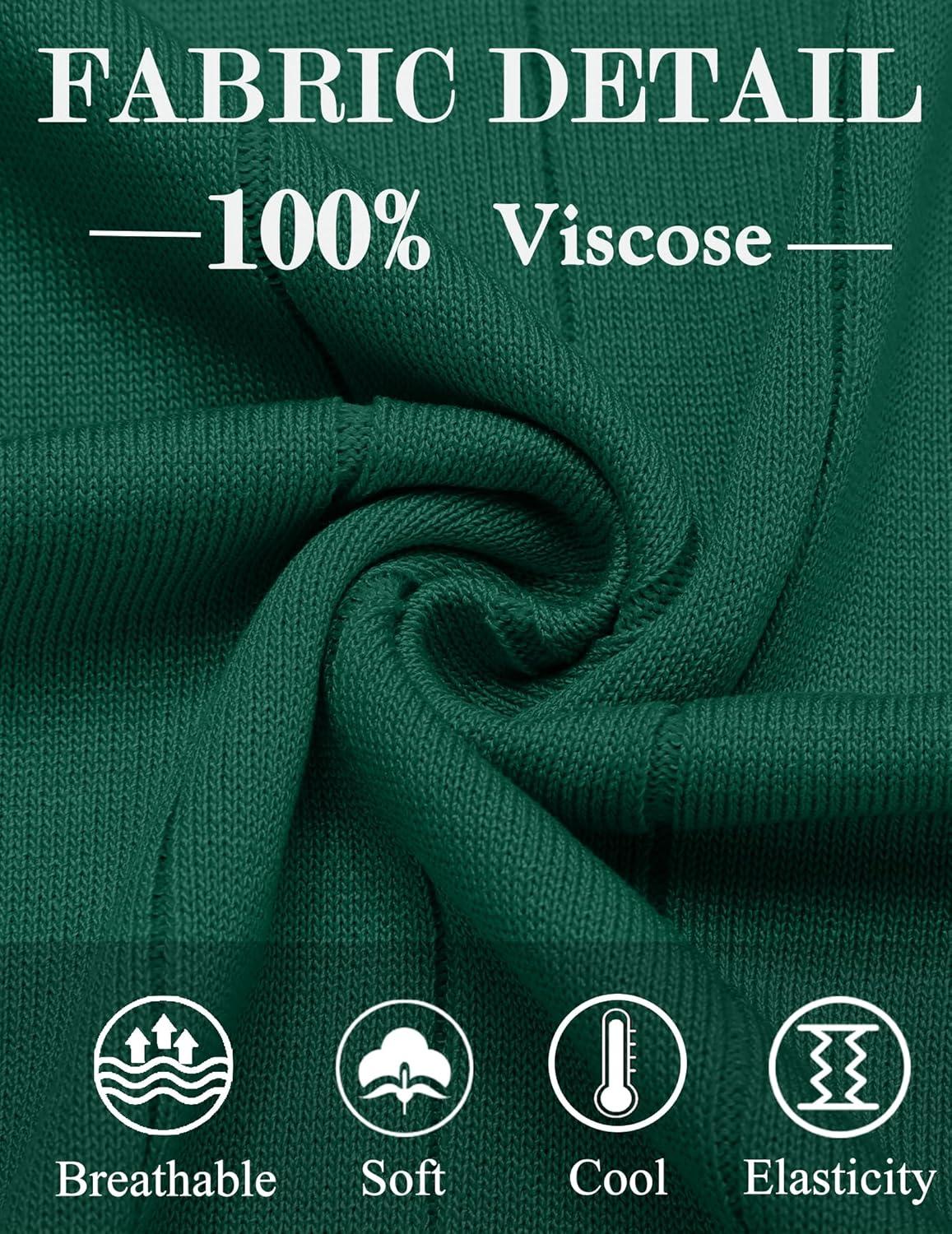 imageCOOFANDY Mens TShirts Short Sleeve Crewneck Knit Shirts Summer Ribbed Textured Tee ShirtsB Deep Green