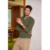 COOFANDY Men Casual Knit Sweater Quarter Button Henley Long Sleeve Slim Fit Twisted Pullover Sweater(Army Green)