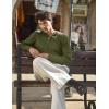 COOFANDY Men Casual Knit Sweater Quarter Button Henley Long Sleeve Slim Fit Twisted Pullover Sweater(Army Green)