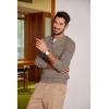COOFANDY Men Casual Knit Sweater Quarter Button Henley Long Sleeve Slim Fit Twisted Pullover Sweater(Brown and White)