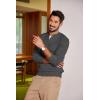 COOFANDY Men Casual Knit Sweater Quarter Button Henley Long Sleeve Slim Fit Twisted Pullover Sweater(Dark Gray)