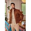 COOFANDY Men Casual Knit Sweater Quarter Button Henley Long Sleeve Slim Fit Twisted Pullover Sweater(Light Khaki)