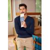 COOFANDY Men Casual Knit Sweater Quarter Button Henley Long Sleeve Slim Fit Twisted Pullover Sweater(Navy Blue)