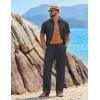 COOFANDY Mens 2 Piece Sets Summer Outfits Short Sleeve Button Down Shirt Loose Pant Sets Beach Vacation Outfits(Grey)