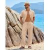 COOFANDY Mens 2 Piece Sets Summer Outfits Short Sleeve Button Down Shirt Loose Pant Sets Beach Vacation Outfits(Light Khaki)