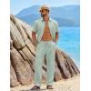 COOFANDY Mens 2 Piece Sets Summer Outfits Short Sleeve Button Down Shirt Loose Pant Sets Beach Vacation Outfits(Sage Green)