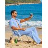 COOFANDY Mens 2 Piece Sets Summer Outfits Short Sleeve Button Down Shirt Loose Pant Sets Beach Vacation Outfits(Sky Blue)