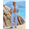 COOFANDY Mens 2 Piece Sets Summer Outfits Short Sleeve Button Down Shirt Loose Pant Sets Beach Vacation Outfits(Sky Blue)