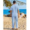 COOFANDY Mens 2 Piece Sets Summer Outfits Short Sleeve Button Down Shirt Loose Pant Sets Beach Vacation Outfits(Sky Blue)