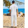 COOFANDY Mens 2 Piece Sets Summer Outfits Short Sleeve Button Down Shirt Loose Pant Sets Beach Vacation Outfits(White)