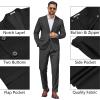 COOFANDY Men’s 2 Piece Suit Slim Fit Two Buttons Dress Suits Solid Jacket and Pants Set Tuxedo for Wedding Prom Business(Black)