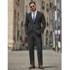 COOFANDY Men’s 2 Piece Suit Slim Fit Two Buttons Dress Suits Solid Jacket and Pants Set Tuxedo for Wedding Prom Business(Black)