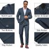 COOFANDY Men’s 2 Piece Suit Slim Fit Two Buttons Dress Suits Solid Jacket and Pants Set Tuxedo for Wedding Prom Business(Dark Blue)